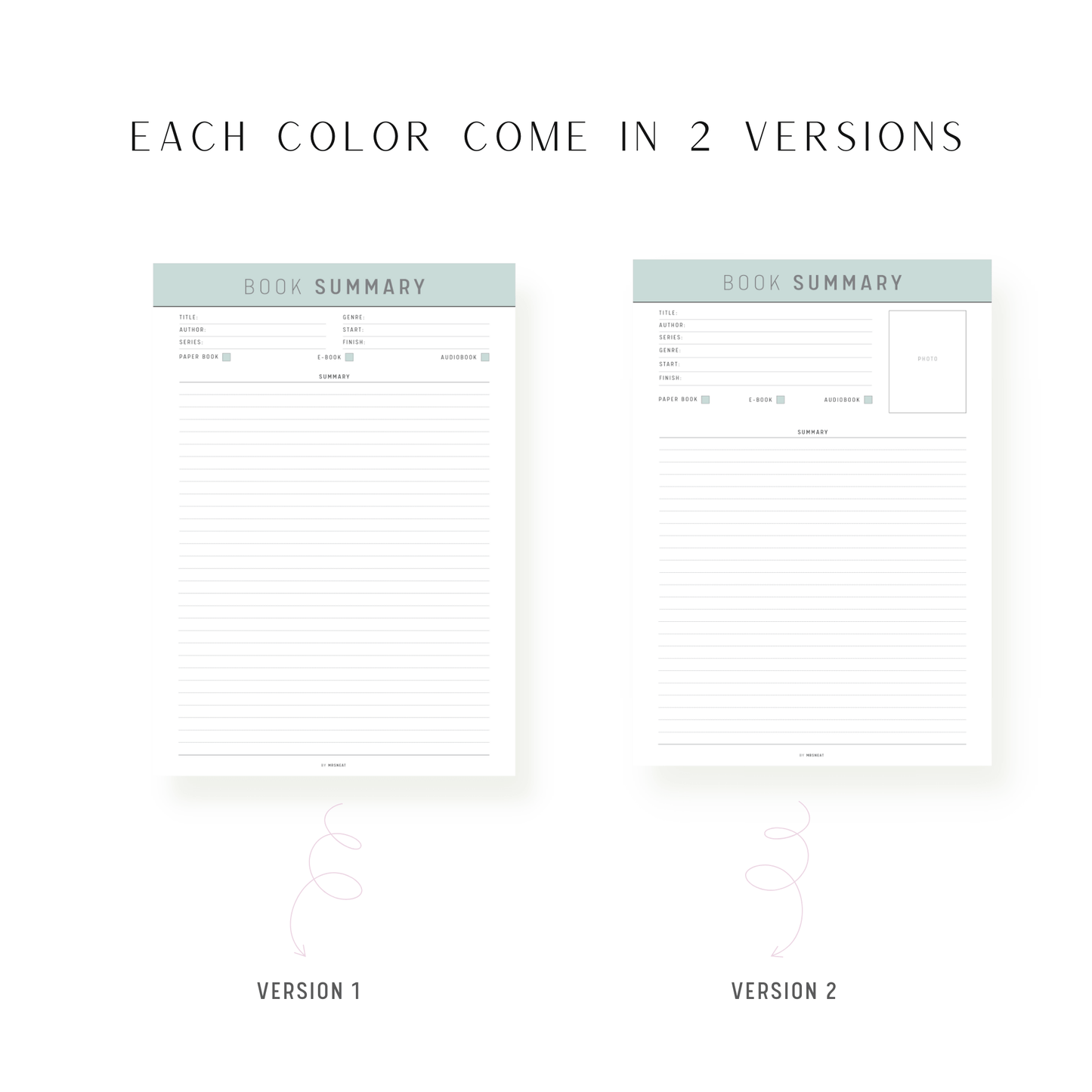 Green Book Summary Template Printable