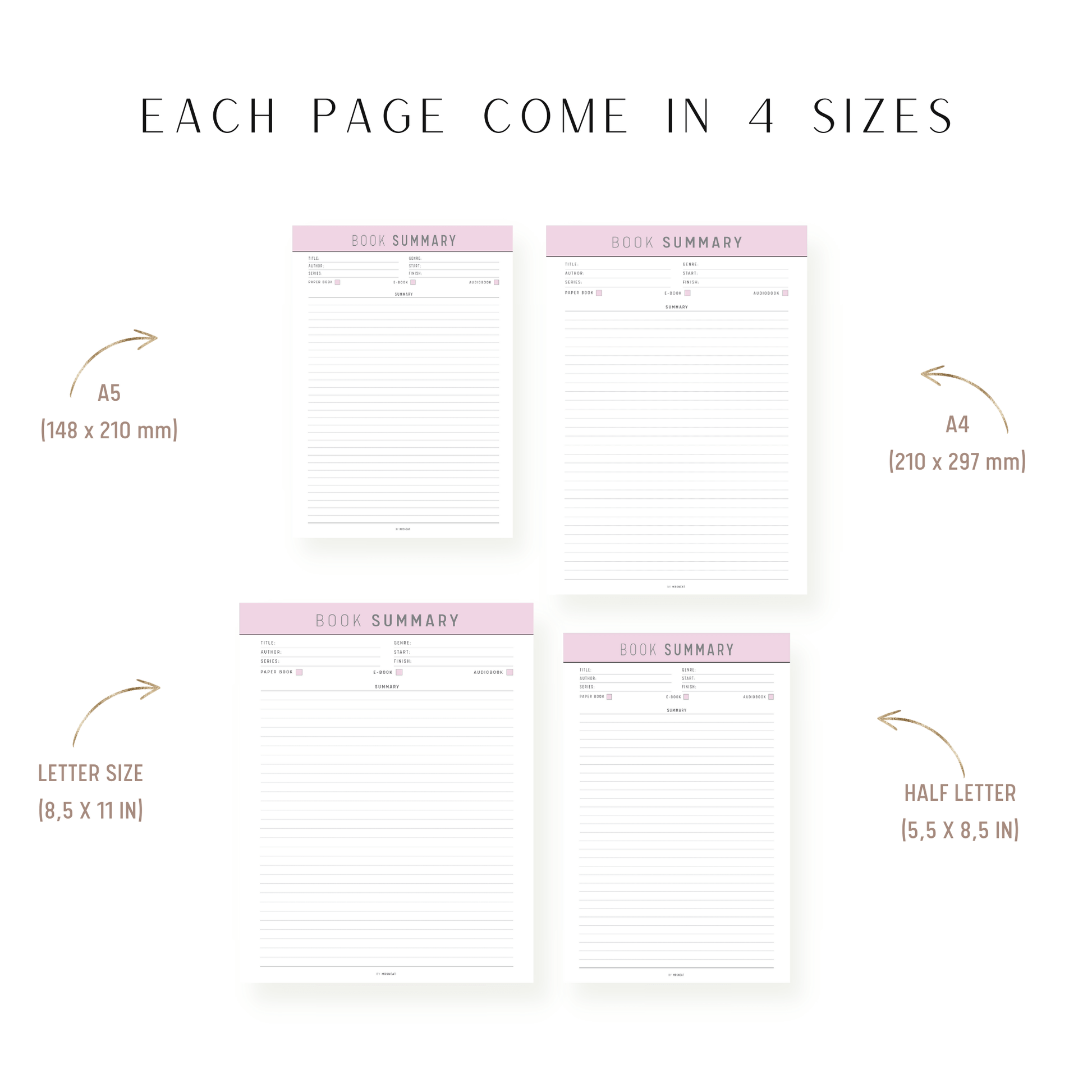 A4 Book Summary Template Printable
