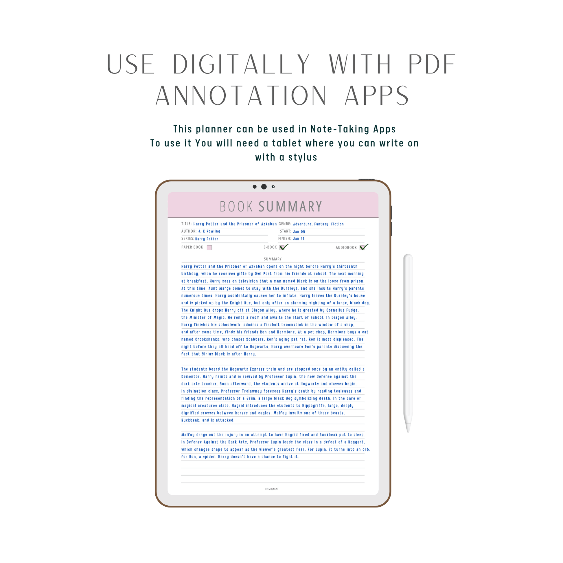Book Summary Template