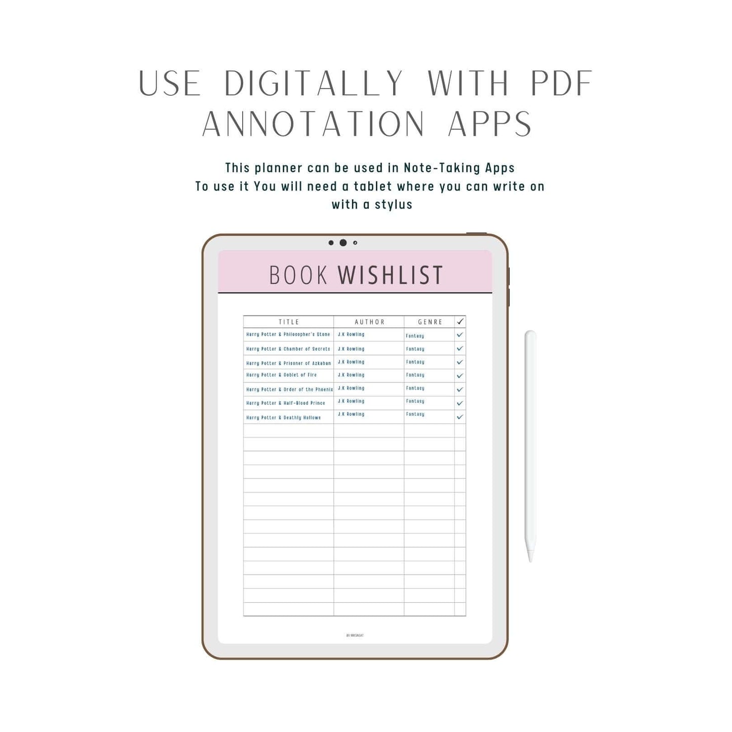 Book Wish list Template