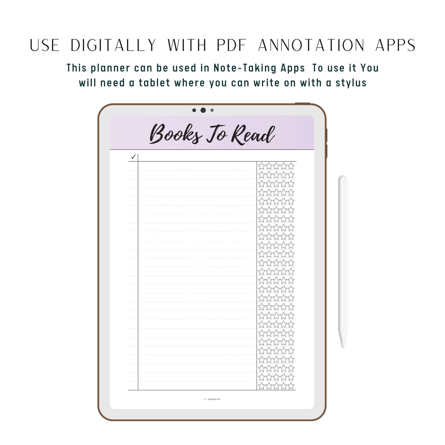 Digital Purple Books To Read List Template PDF