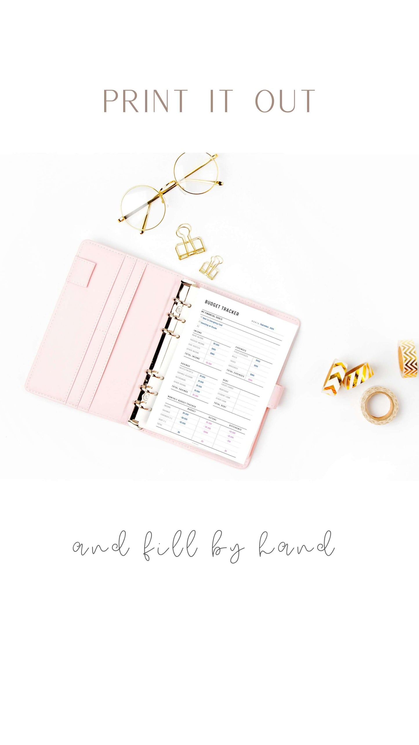 Minimalist Monthly Budget Tracker Printable