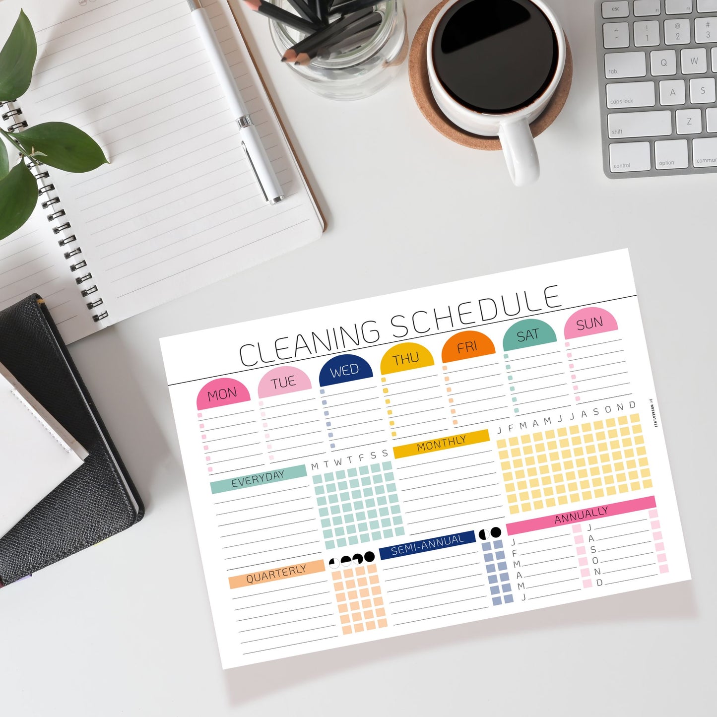 Colorful Cleaning Planner Schedule - M558