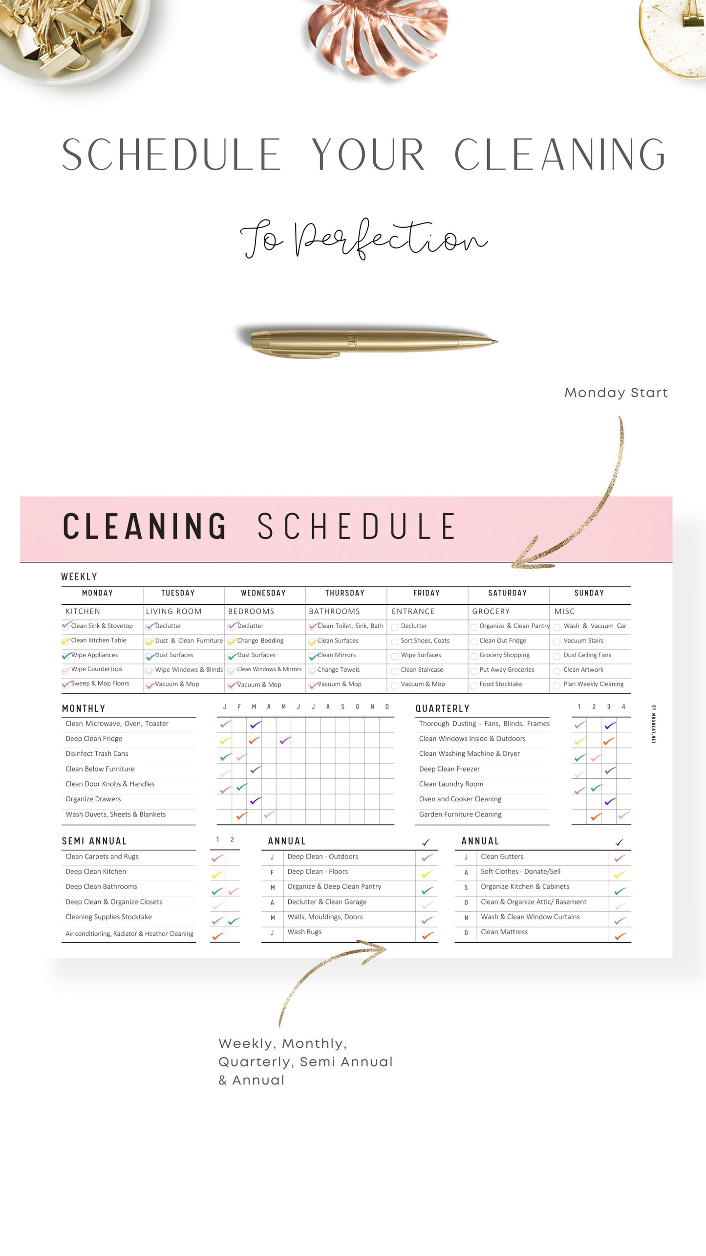 How to use Printable Cleaning Schedule Template PDF