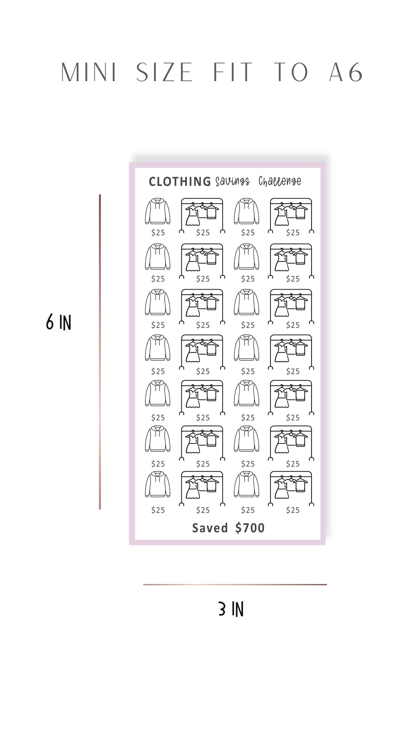 A6 Mini Saving Challenge Printable