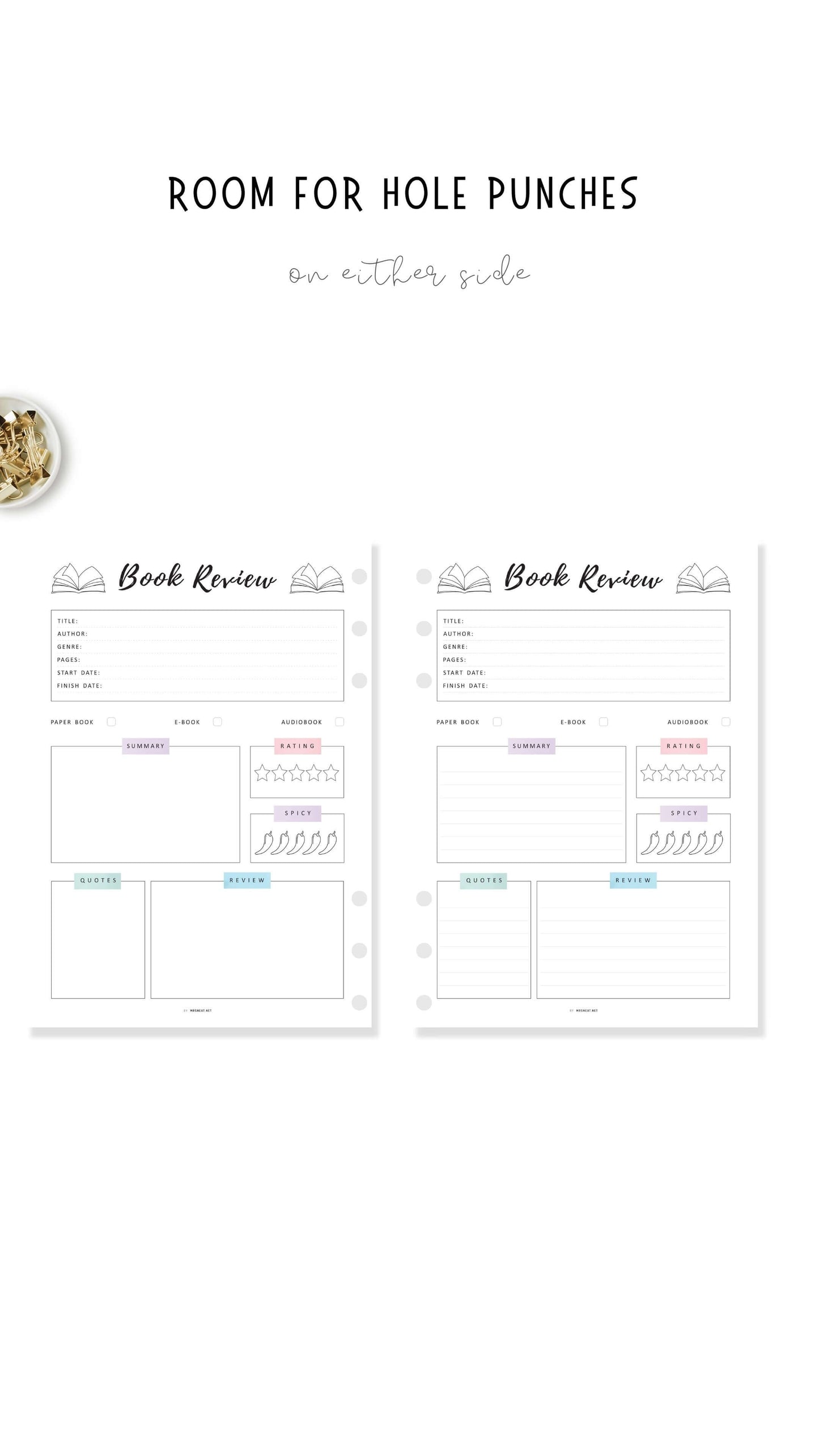 Colorful Book Review Template Printable