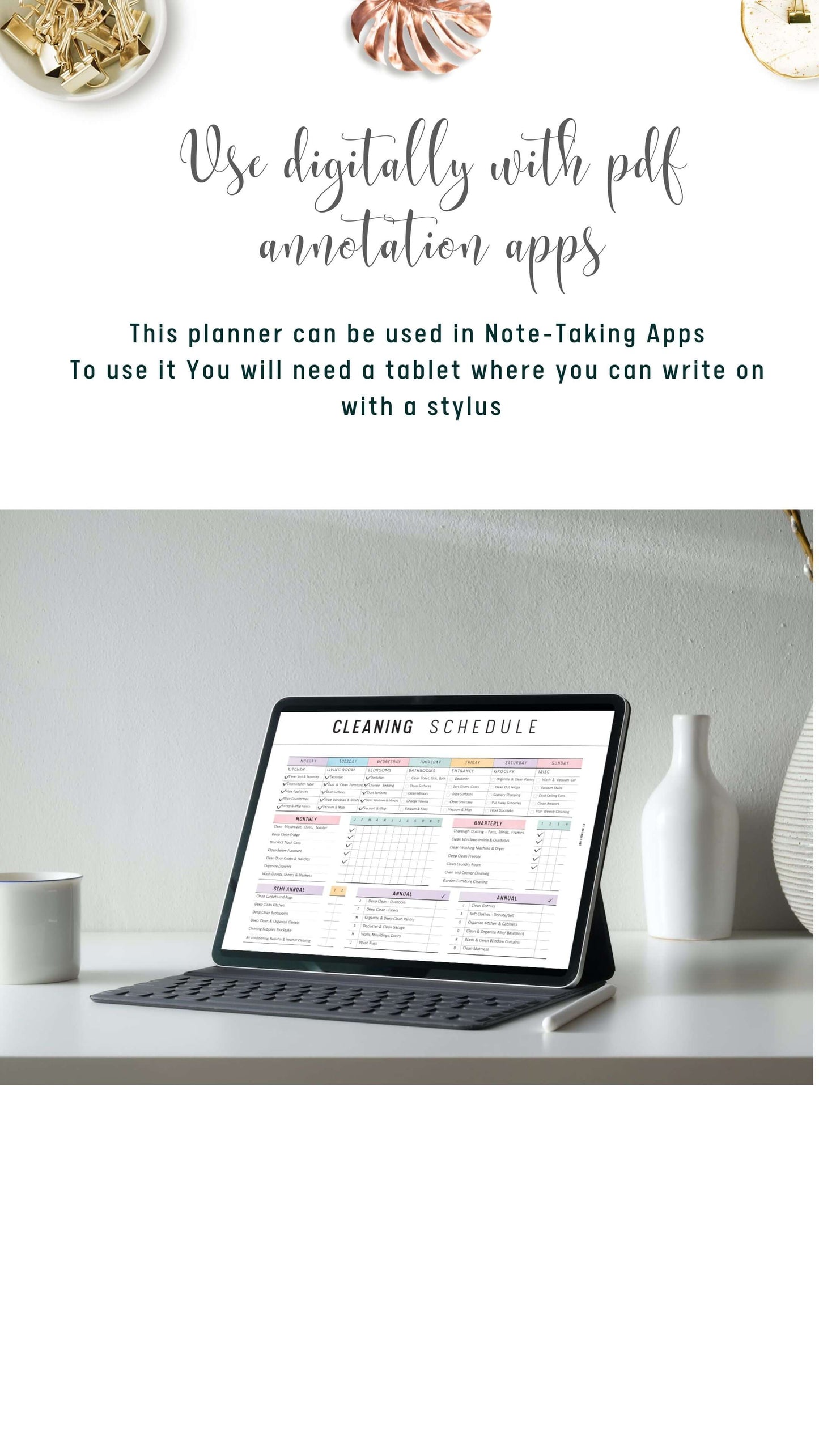 Digital Colorful Cleaning Schedule Template