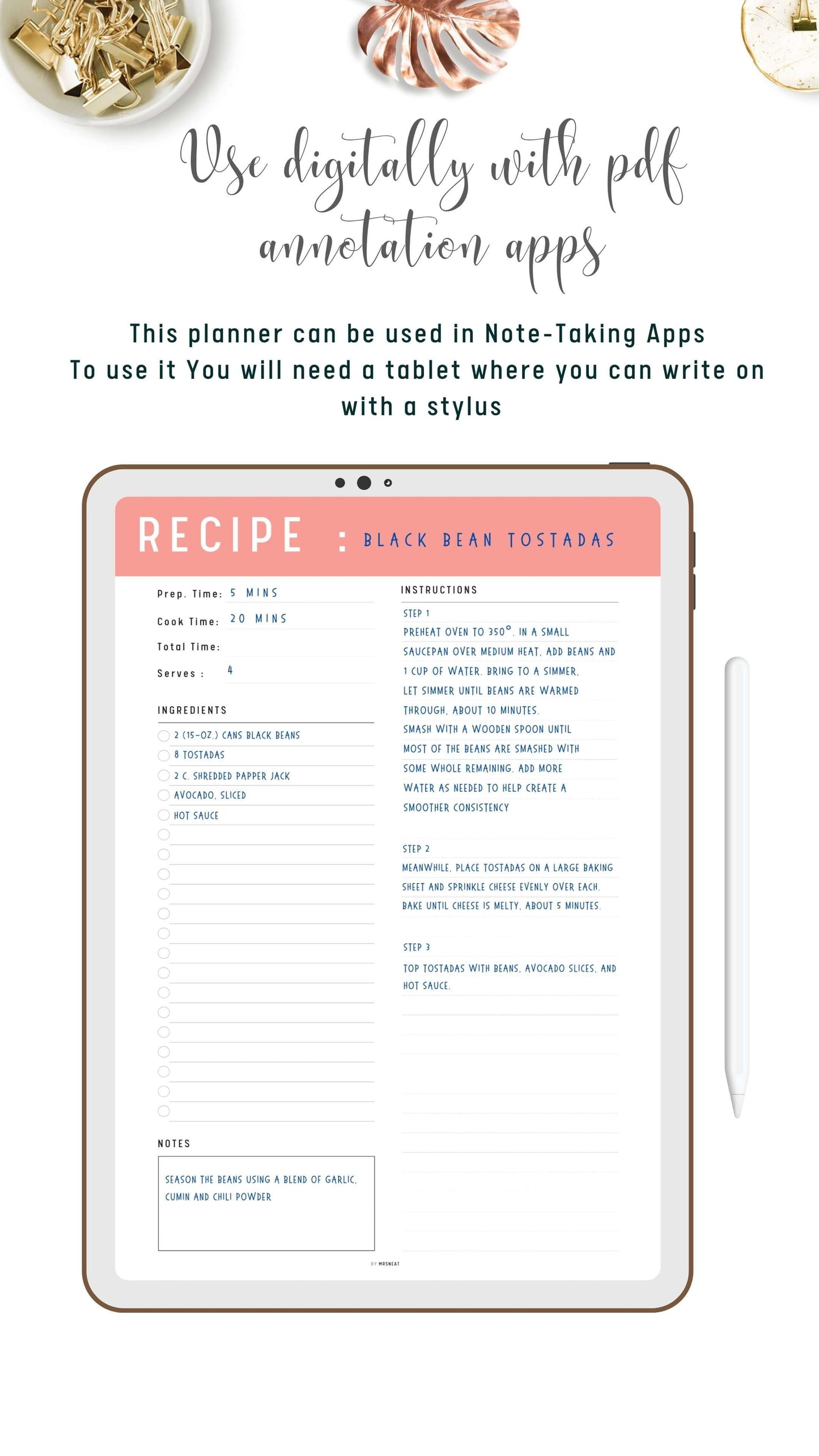 Recipe Page Template Pdf