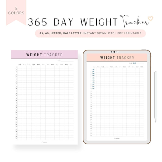 365 Day Weight Loss Tracker Printable