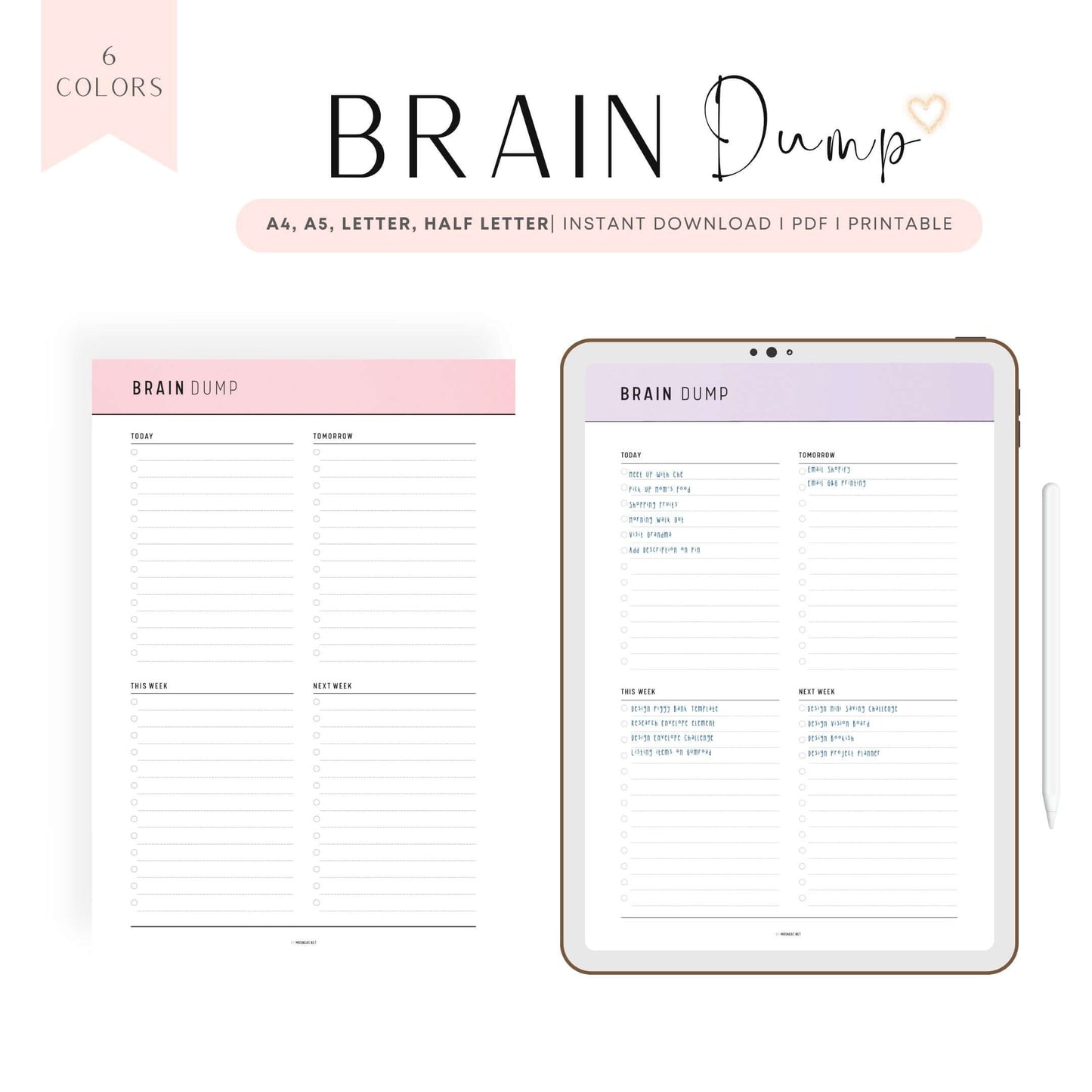 Brain Dump Template PDF