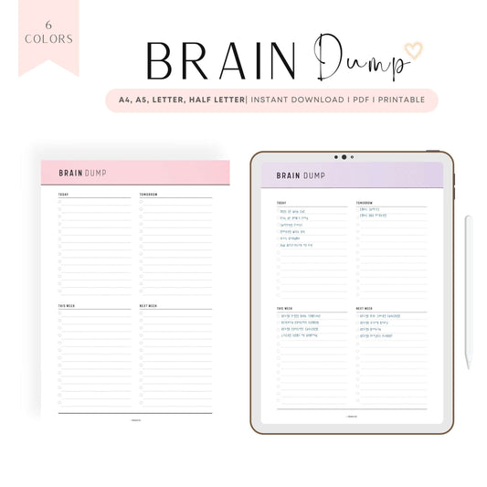Brain Dump Template PDF