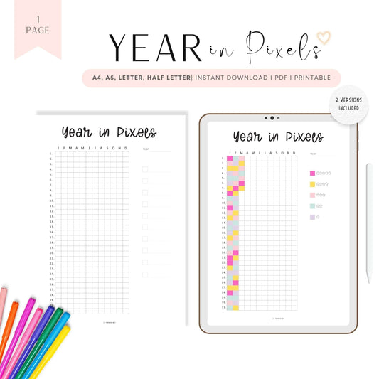 Year in Pixels Printable