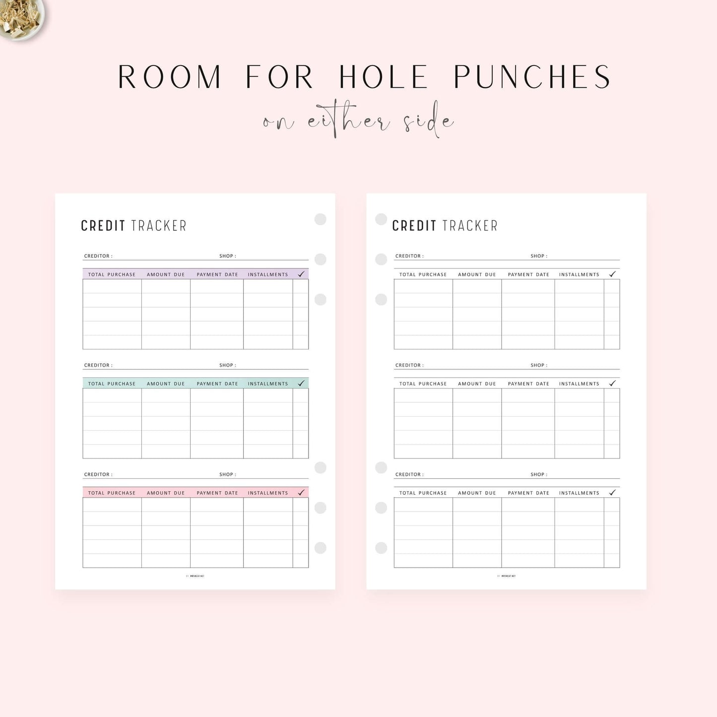 Credit Card Tracker, Printable, A4, A5, Letter, Half Letter, 2 Colors, Digital Planner
