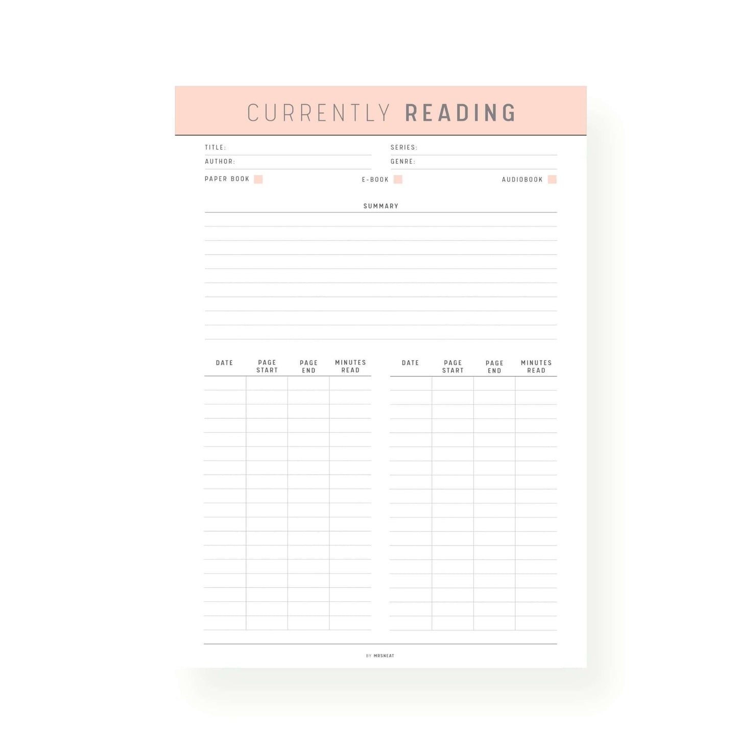 Orange Currently Reading Template Printable
