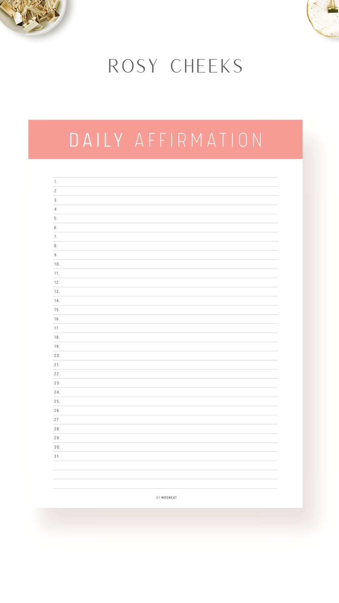 Daily Affirmation Journal Printable