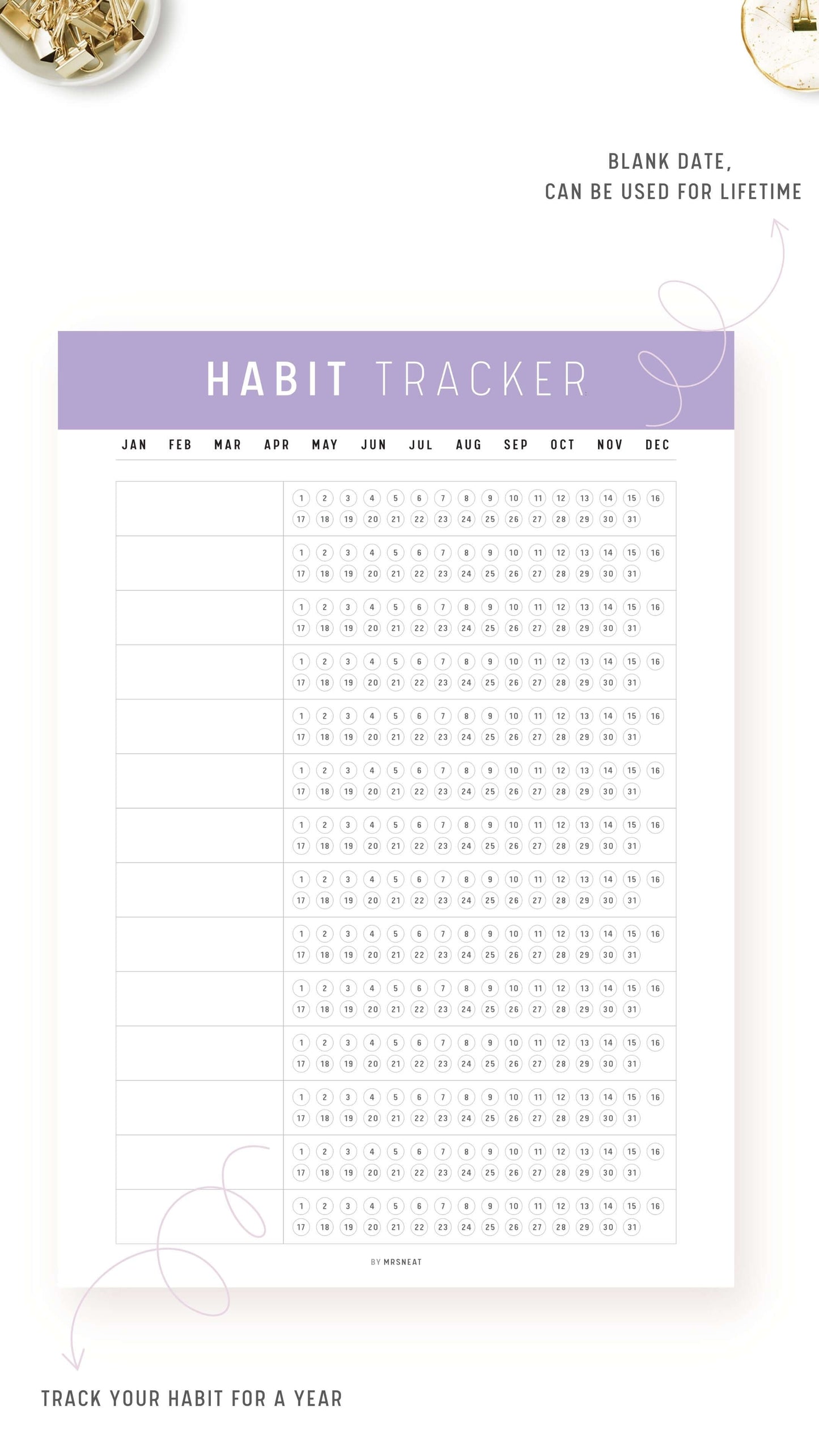 Printable Daily Habit Tracker Template