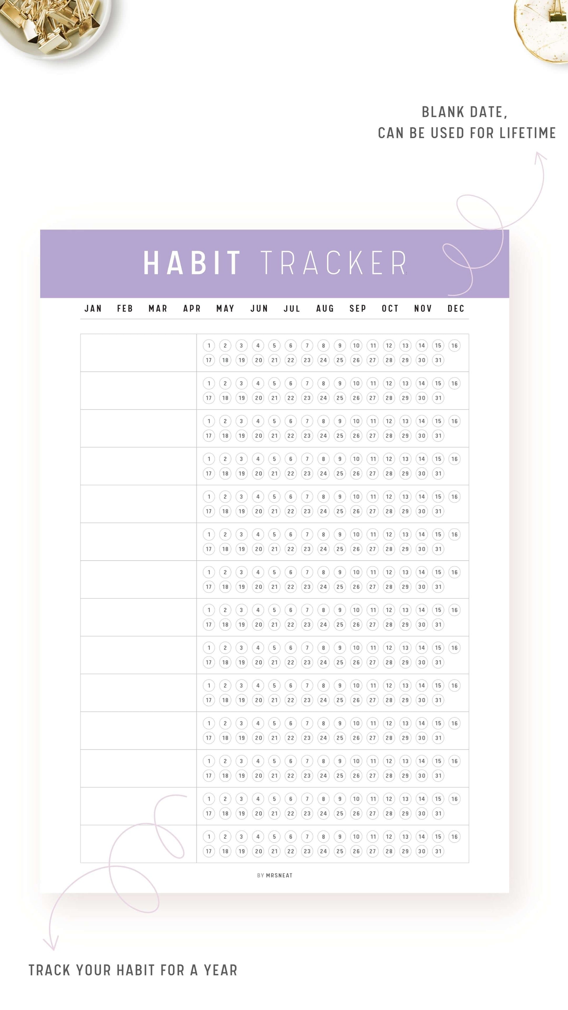 Printable Daily Habit Tracker Template