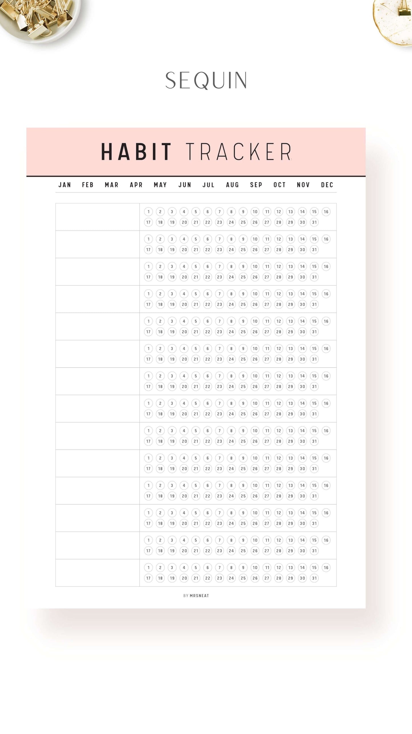 Printable Daily Habit Tracker Template