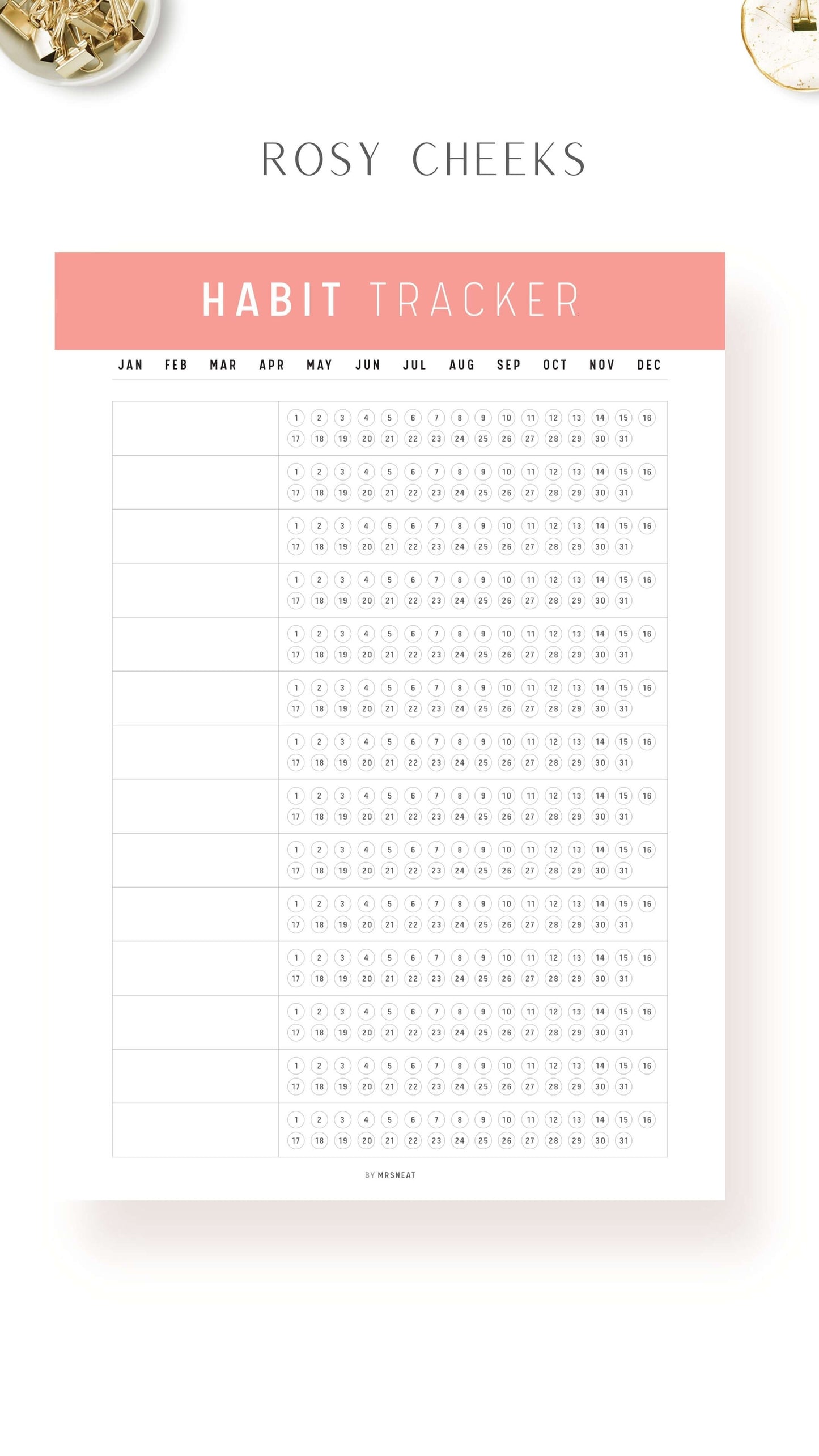 Printable Daily Habit Tracker Template