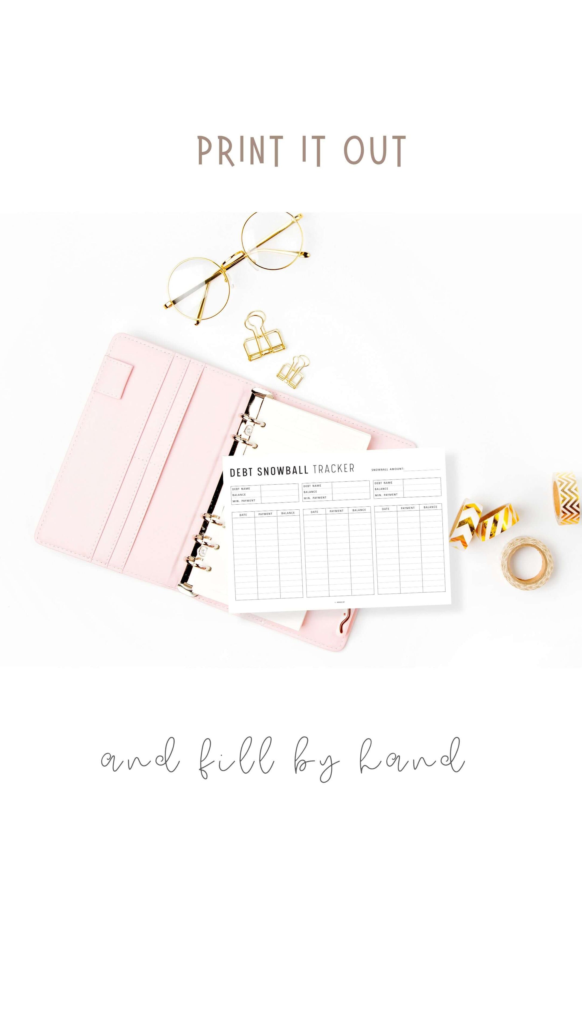 Debt Snowball Tracker Template Printable, Debt Payment Tracker Landscape, A4, Letter, Minimalist Version, Colorful version, PDF, 3 debts in one page, Digital Debt Planner