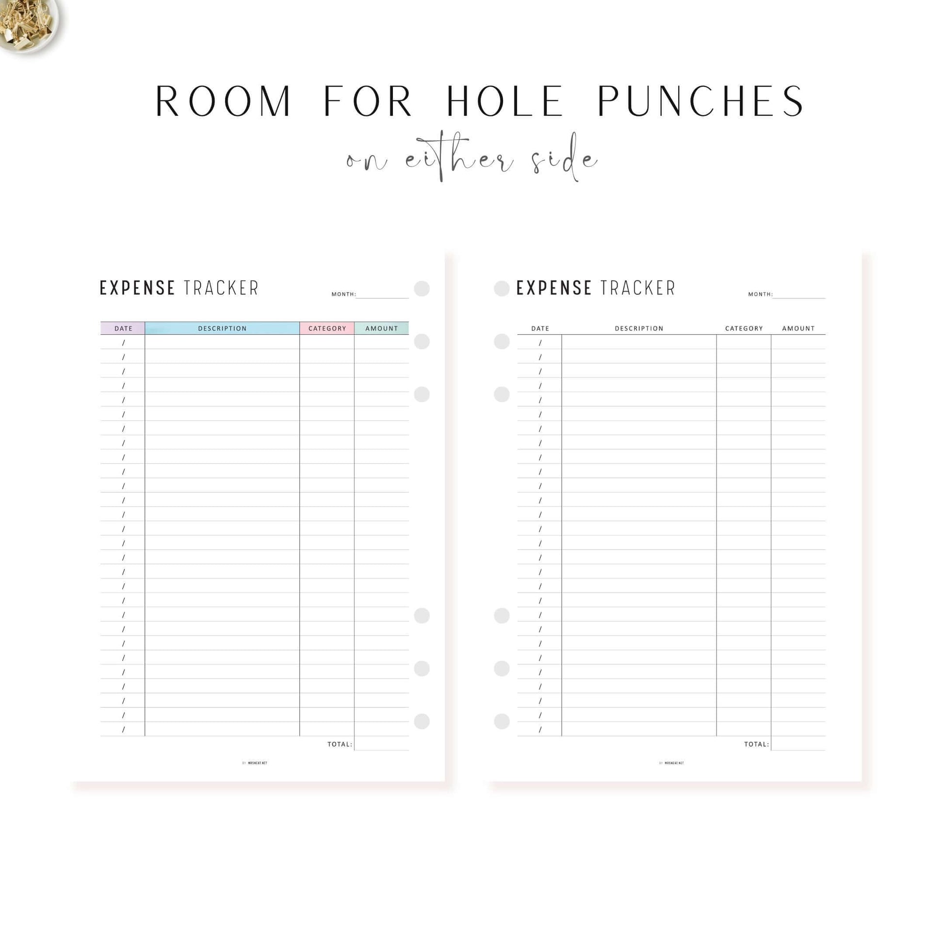 Expense Tracker Printable, Colorful and Minimalist, A4, A5, Letter, Half Letter, Digital Planner