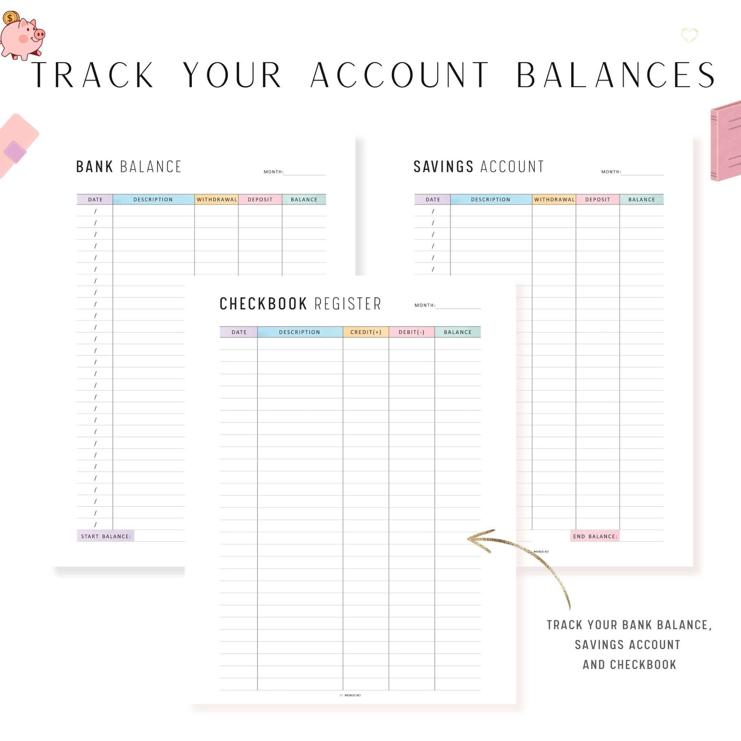 Financial Planner Bundle, Budget Binder, Printable, A4, A5, Letter, Half Letter, 2 Colors, Digital Planner, PDF