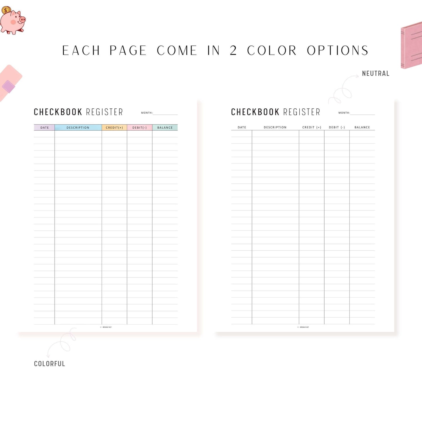 Financial Planner Bundle, Budget Binder, Printable, A4, A5, Letter, Half Letter, 2 Colors, Digital Planner, PDF
