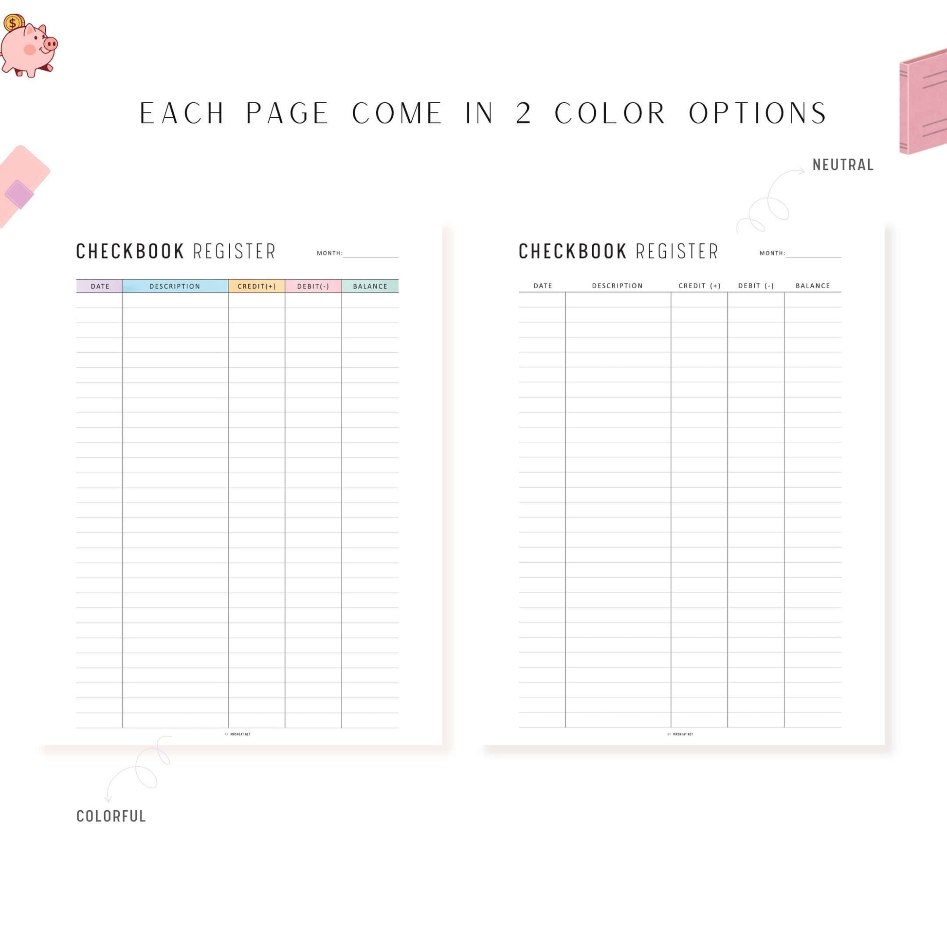 Financial Planner Bundle, Budget Binder, Printable, A4, A5, Letter, Half Letter, 2 Colors, Digital Planner, PDF