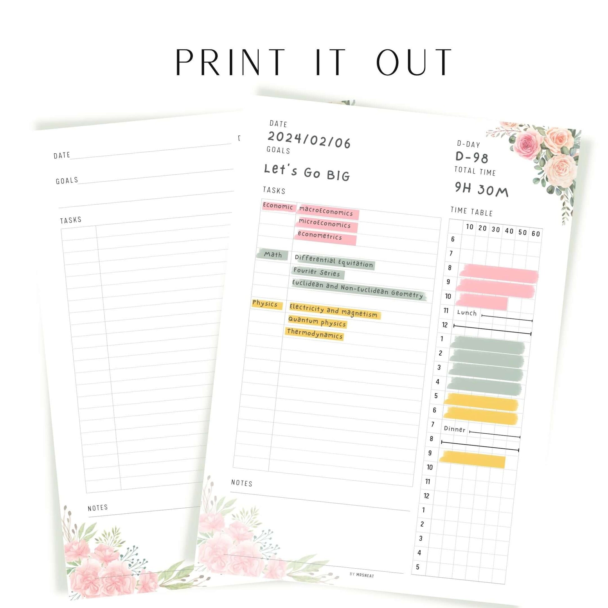 Printable 10 Minutes Daily Planner pdf