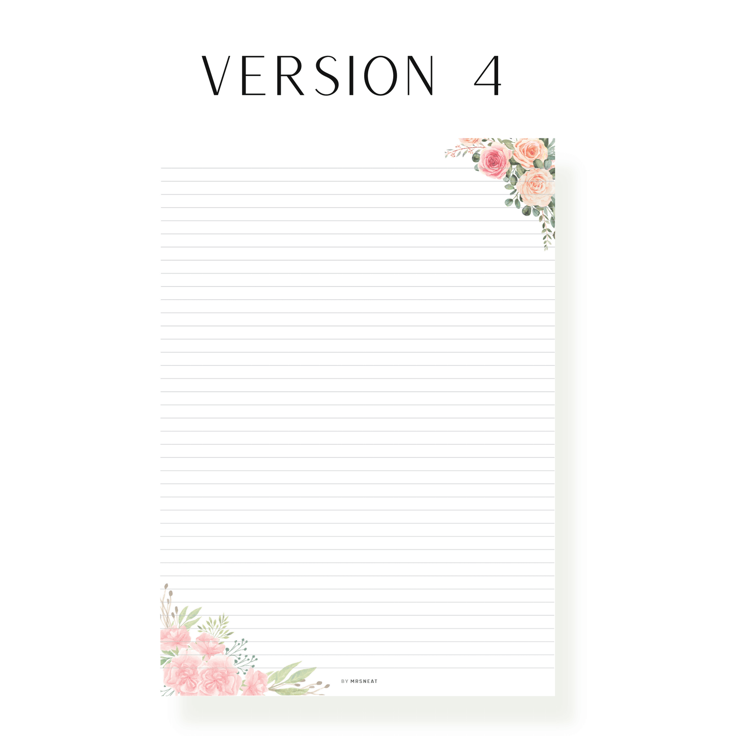 Floral Notes Page Printable