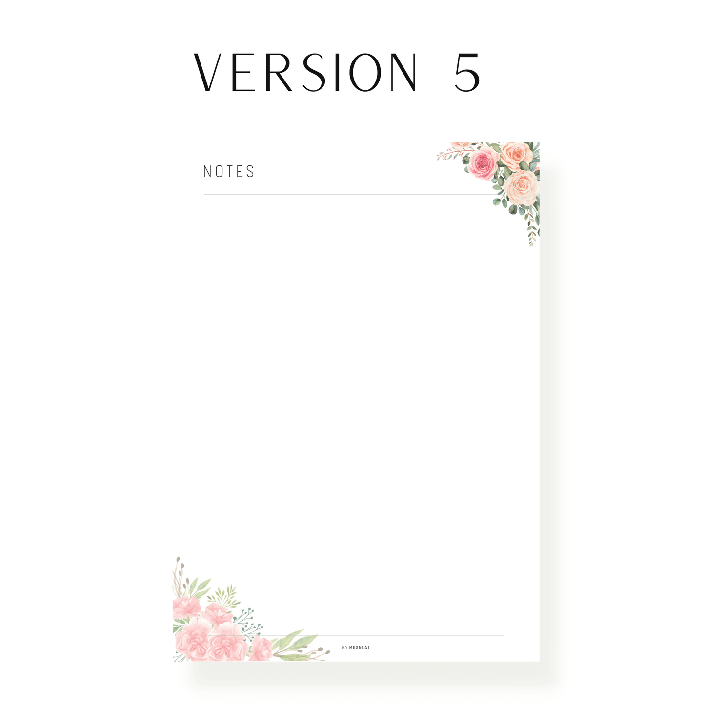 Floral Notes Page Printable