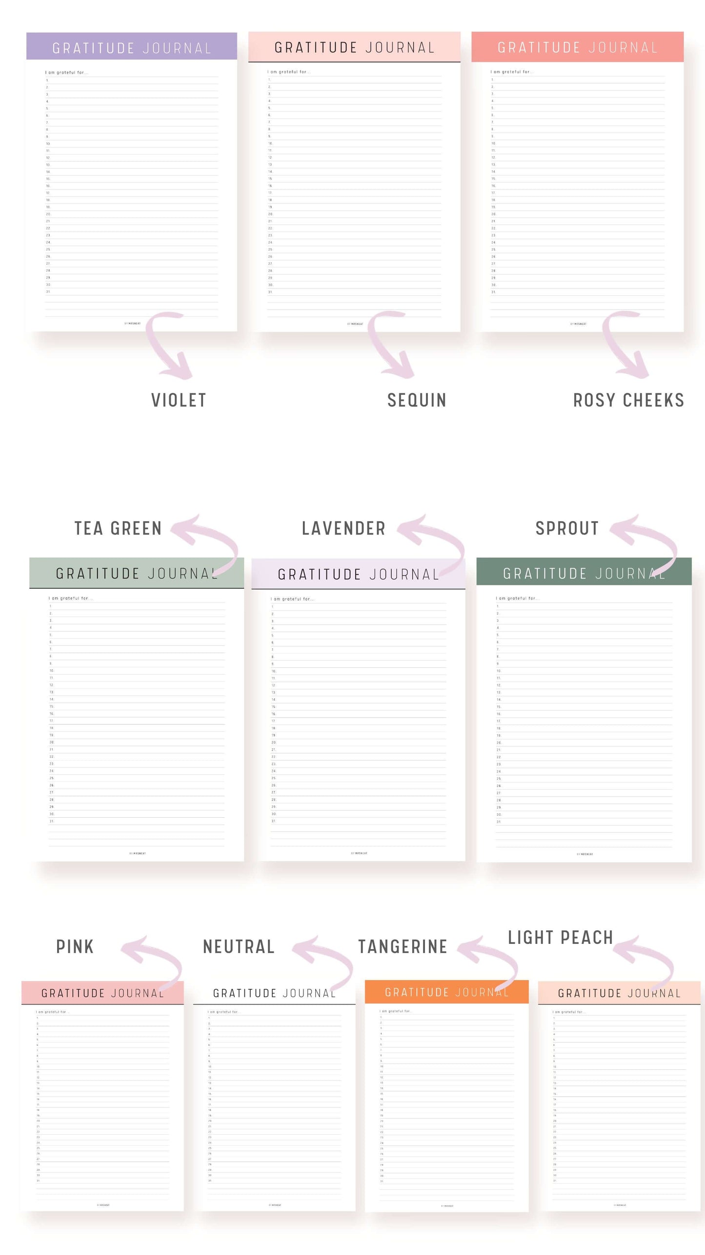 Printable Gratitude Journal Template