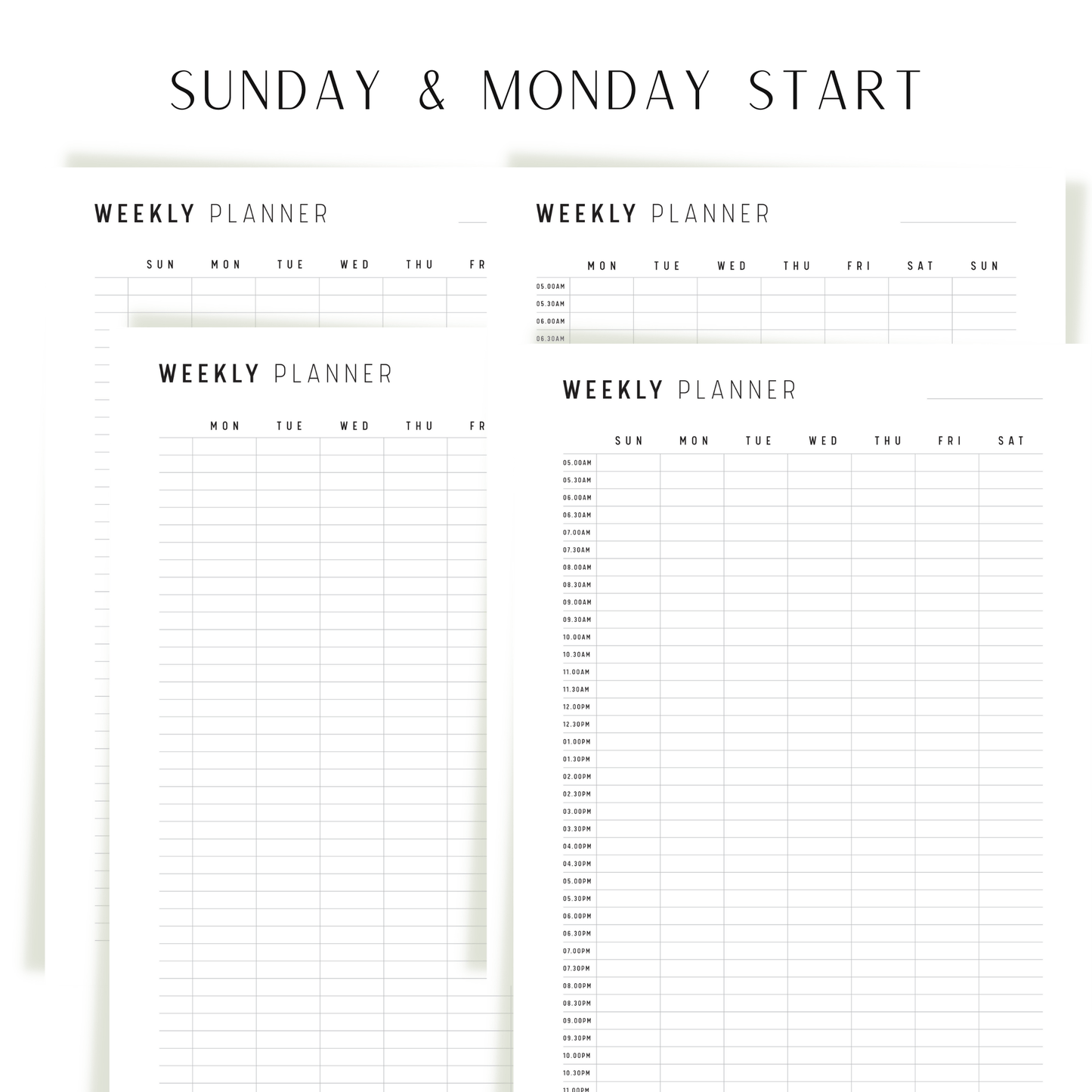 Half Hour Weekly Schedule Printable