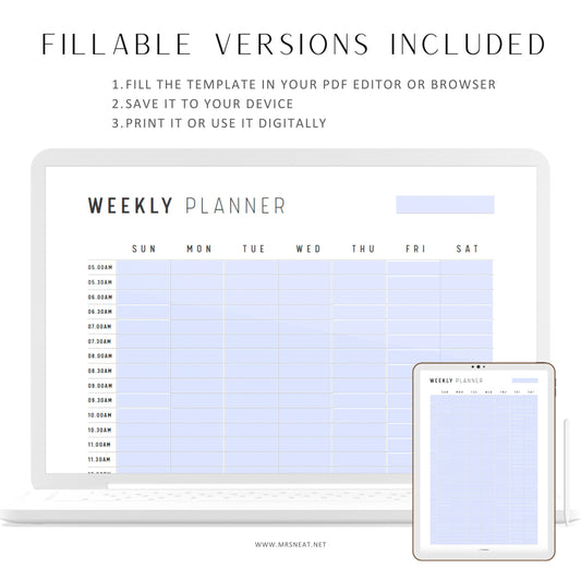 Half Hour Weekly Schedule Printable - M207