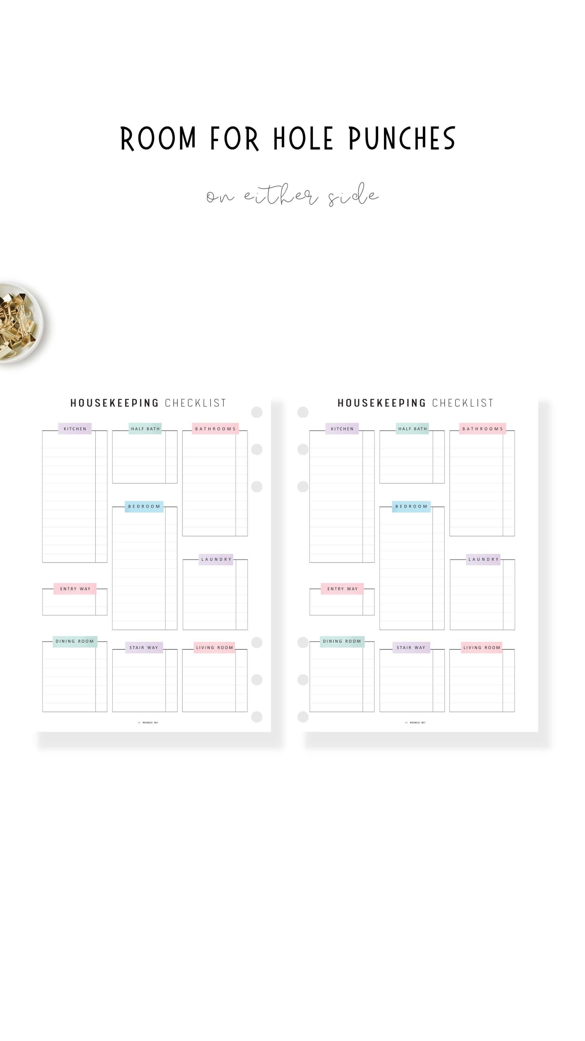 Airbnb Cleaning Checklist Template Printable, Housekeeping Checklist Planner, A4, A5, Letter, Half Letter, Colorful Page, Digital Planner, 3 versions, PDF