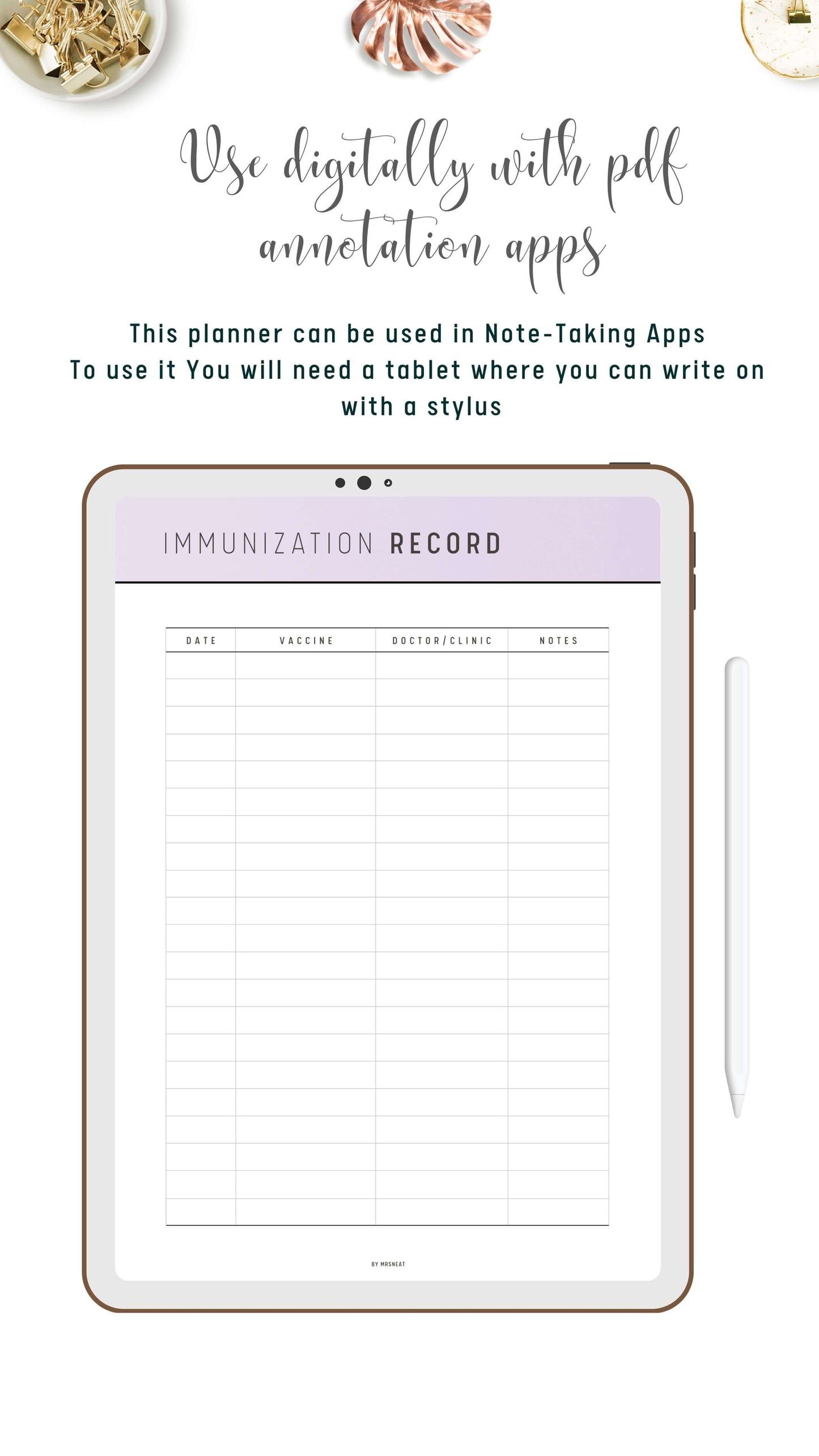 Digital Immunization Record Form PDF