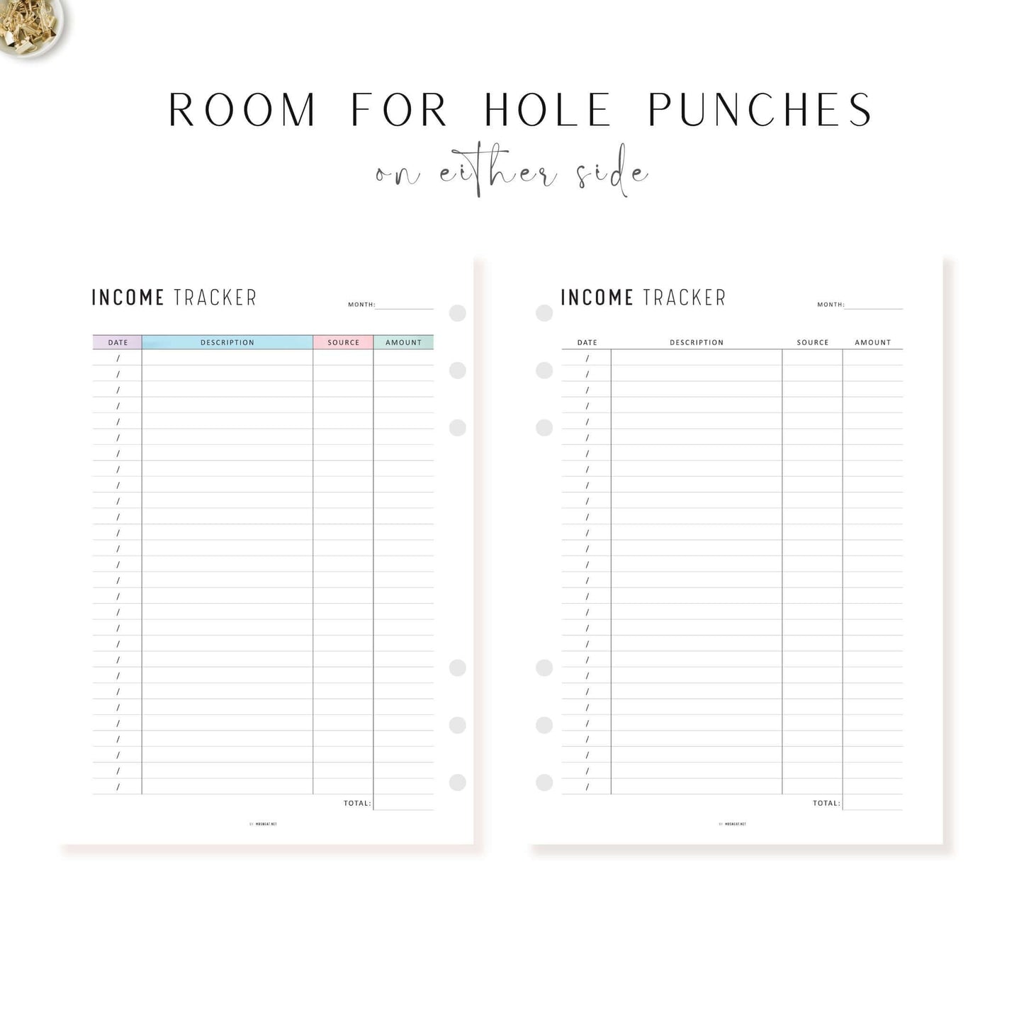 Income Tracker Printable, A4, A5, Letter, Half Letter, Digital Income Tracker, Neutral & Colorful Page
