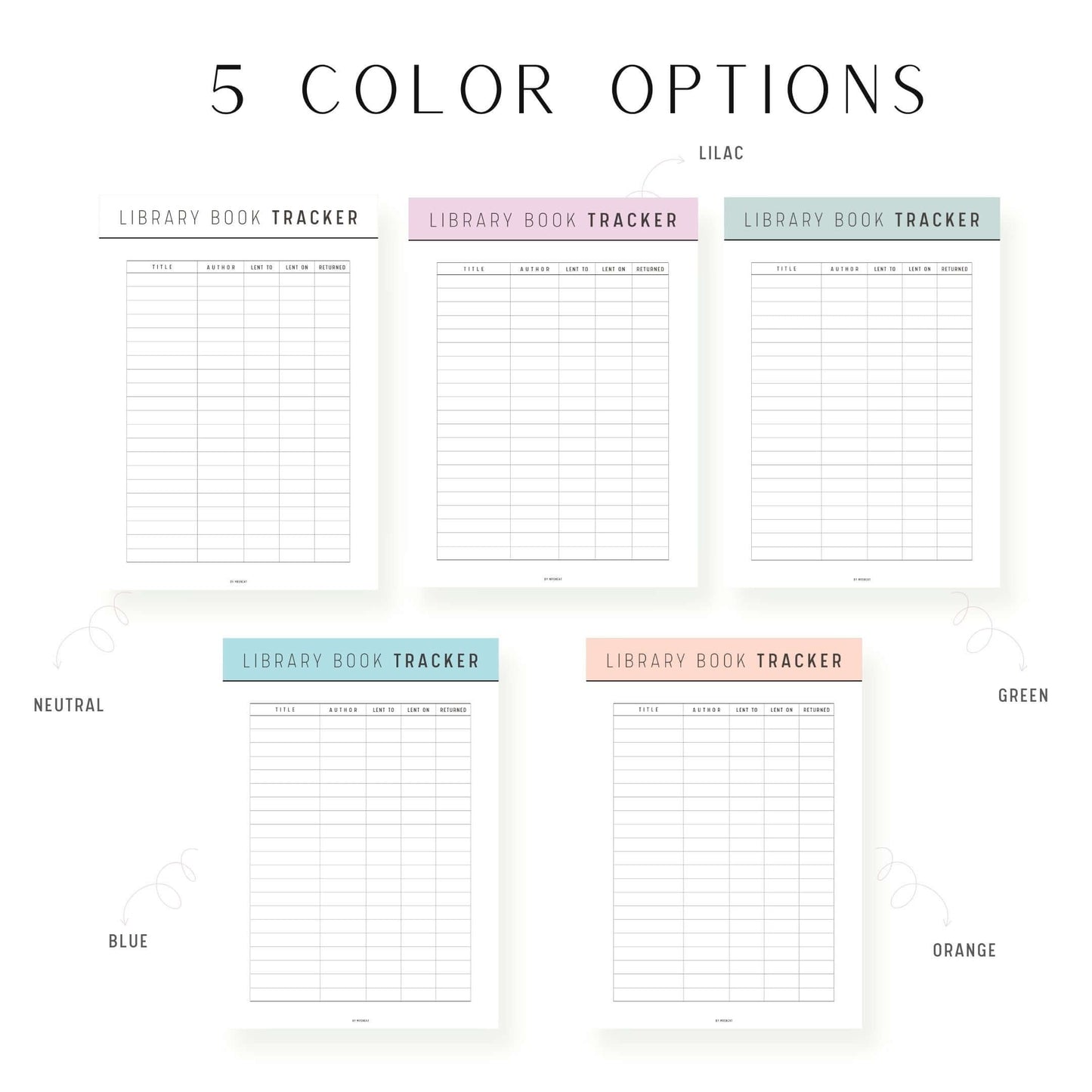 Colorful Library Book Tracker Printable