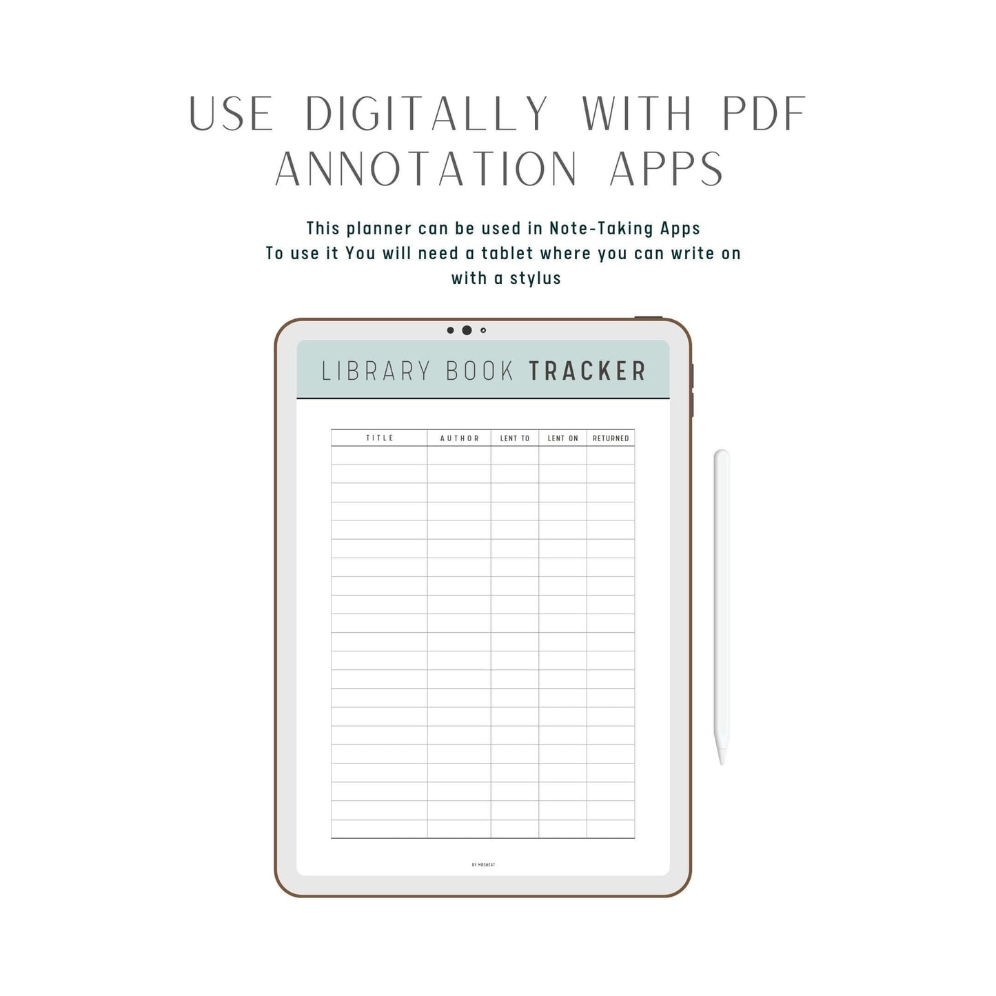 Library Book Tracker Template