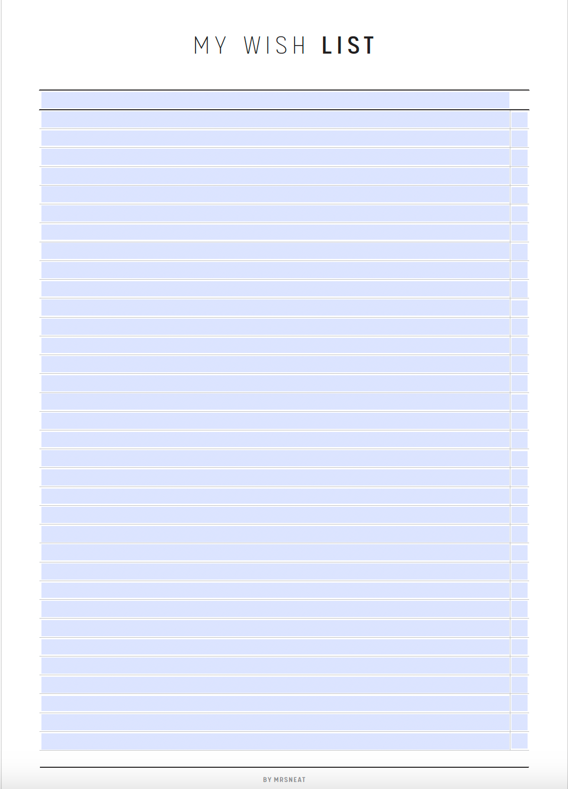 Wish List Planner, Shopping List, Shopping Tracker, To buy list, Bucket List Planner, Manifestation check, A4, A5, Letter, Half Letter, PDF