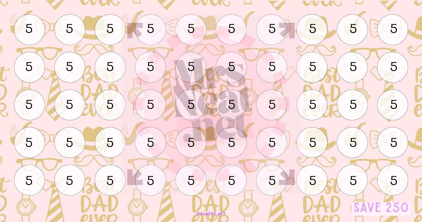 Father Day Fund Savings Challenge, A6, Printable, Colorful, Cute, 6 Challenges, Gift for Daddy, Gift for Father, Budget Tracker, Savings Tracker, Cash Stuffing, Tiny Mini Savings Challenge, Kawaii Savings Challenge, Low Income Savings Challenge, Low income budget tracker