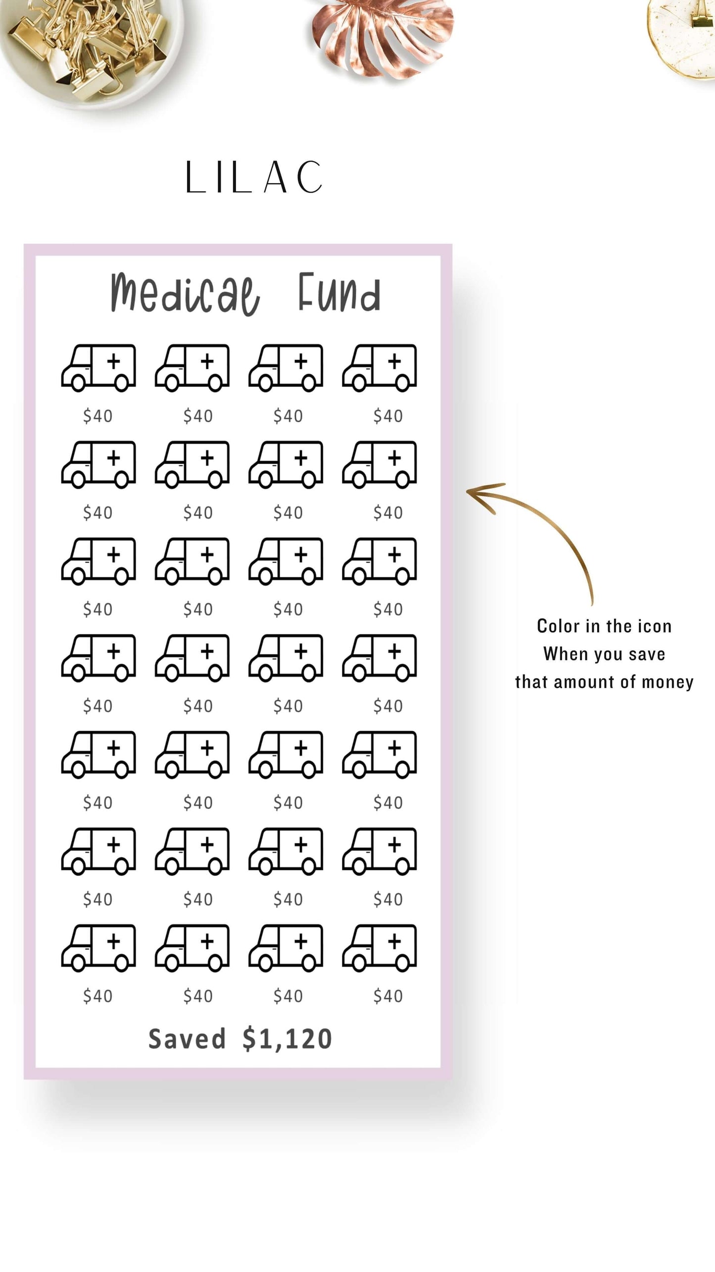 A6 Mini Savings Challenge Medical Fund
