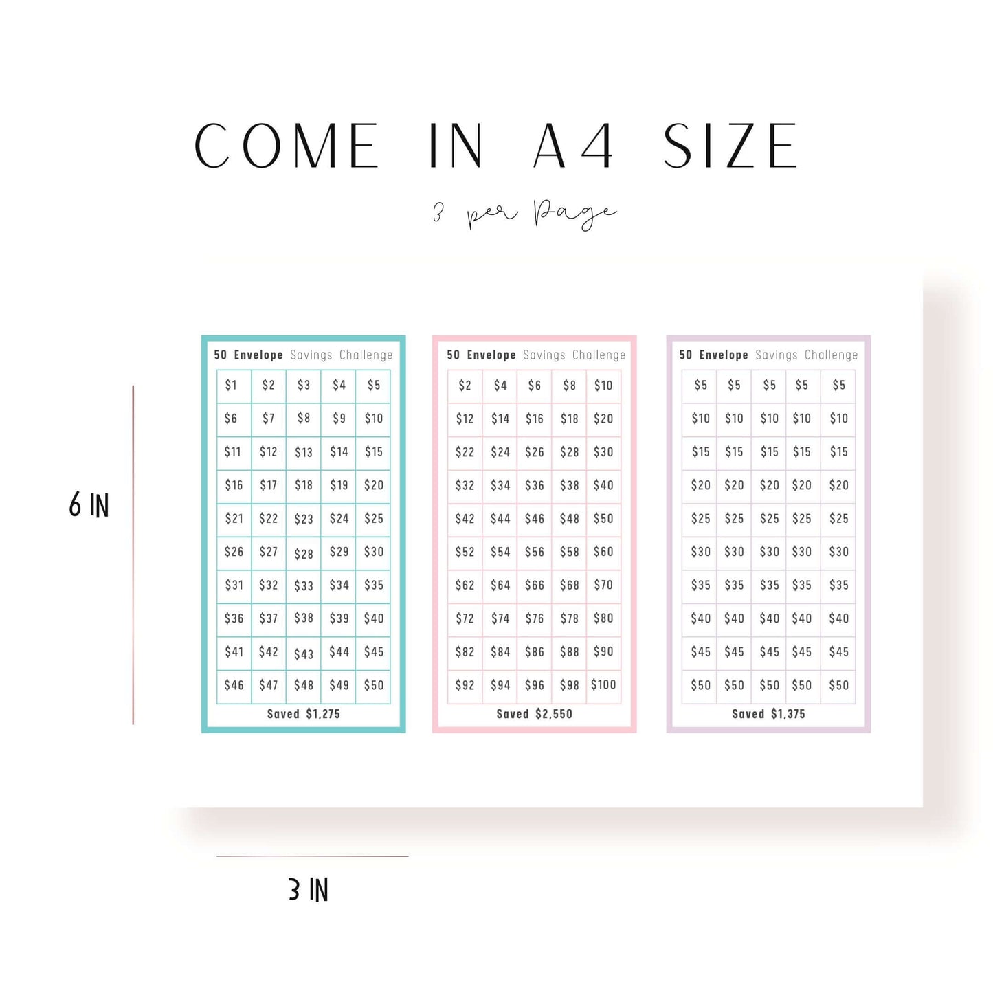 A6 Saving Challenge Printable Bundle
