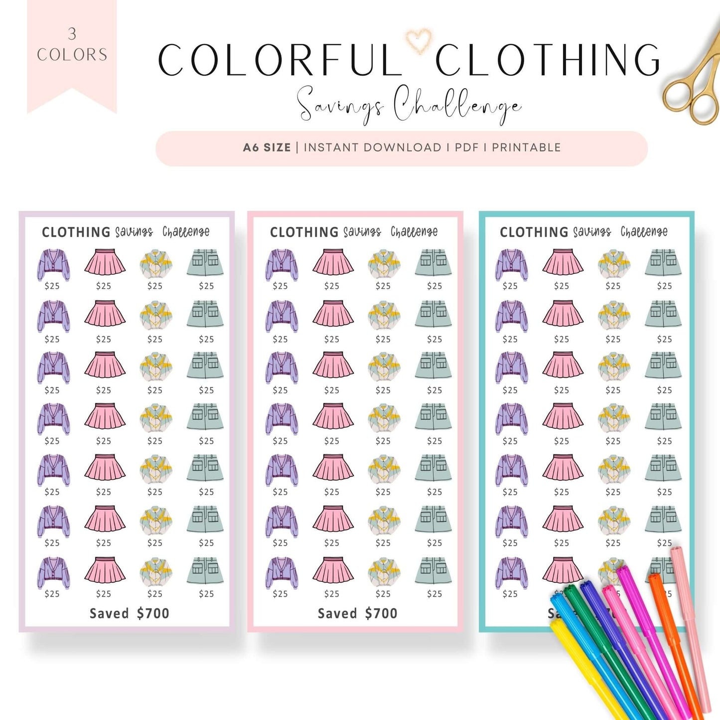 A6 Colorful Clothing Savings Challenge