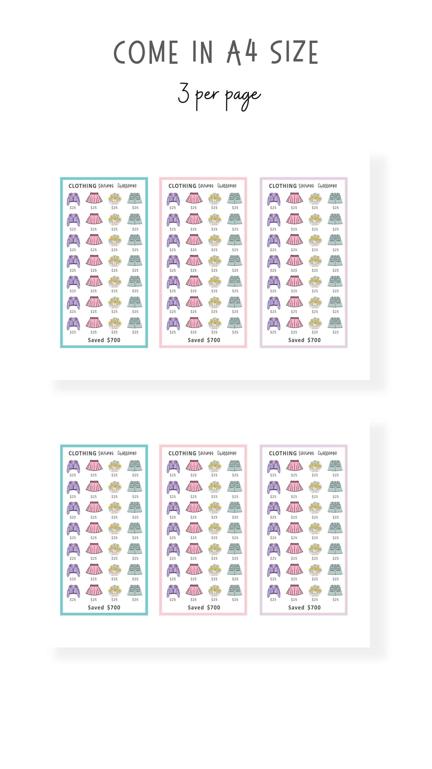 Colorful A6 Mini Saving Challenge Template