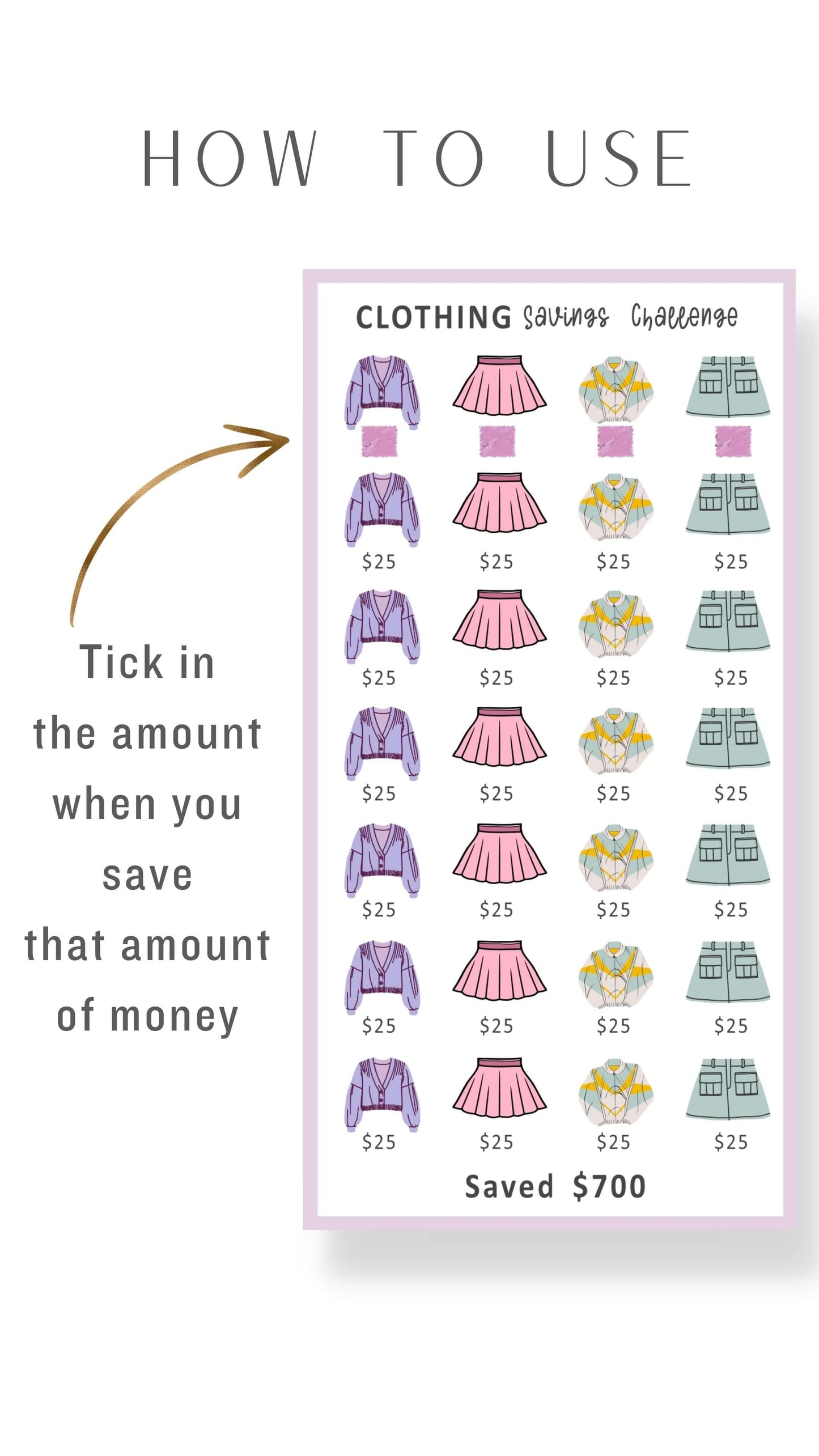Beautiful A6 Mini Saving Challenge Printable