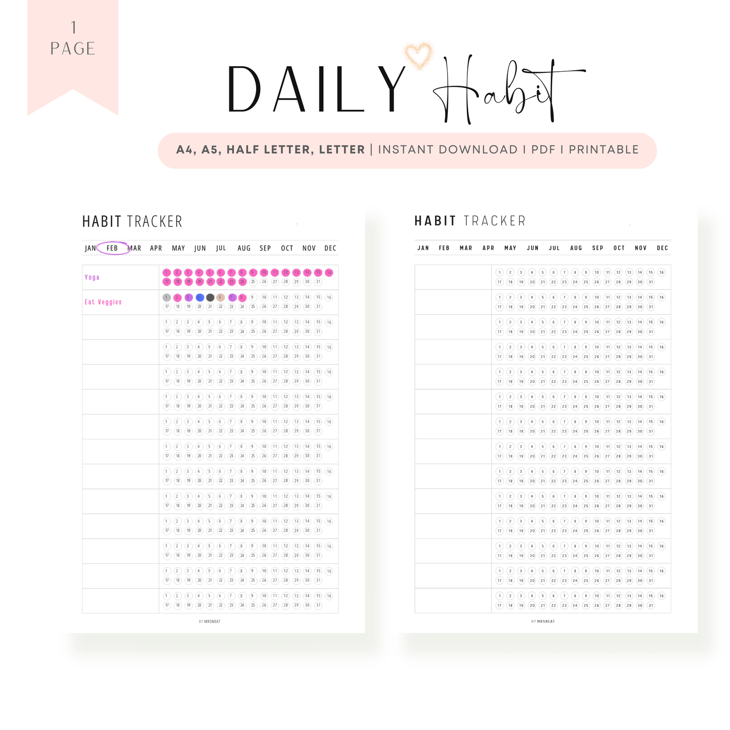Minimalist Daily Habit Tracker