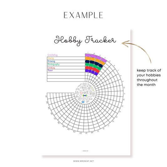 Hobby Tracker PRINTABLE Journal Page, Habit Tracker, Hobby Journal, Fun Tracker, Wellness Tracker, Wellness Journal, Daily Activity, Digital Planner, Printable Planner, A4, A5, Letter, Half Letter