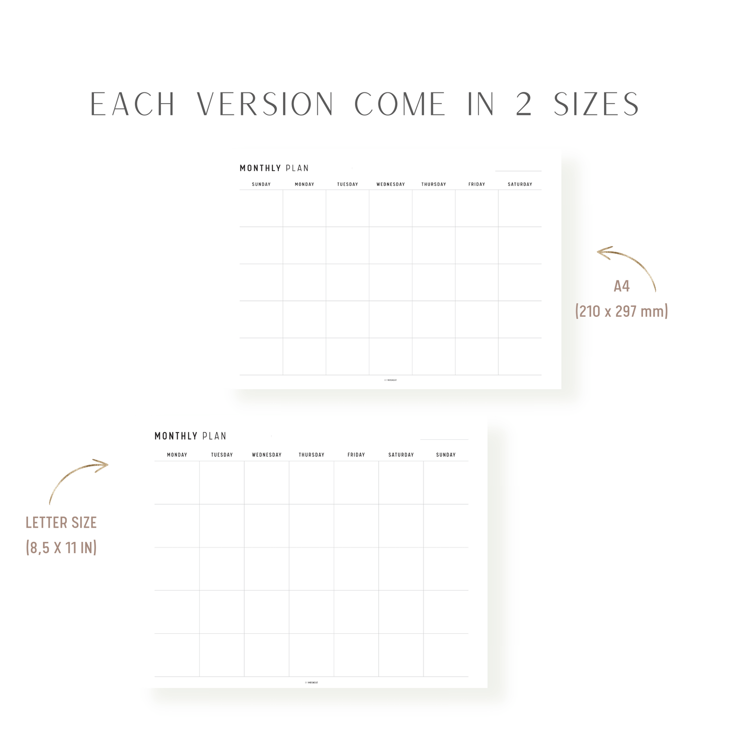 Undated Monthly Planner Printable