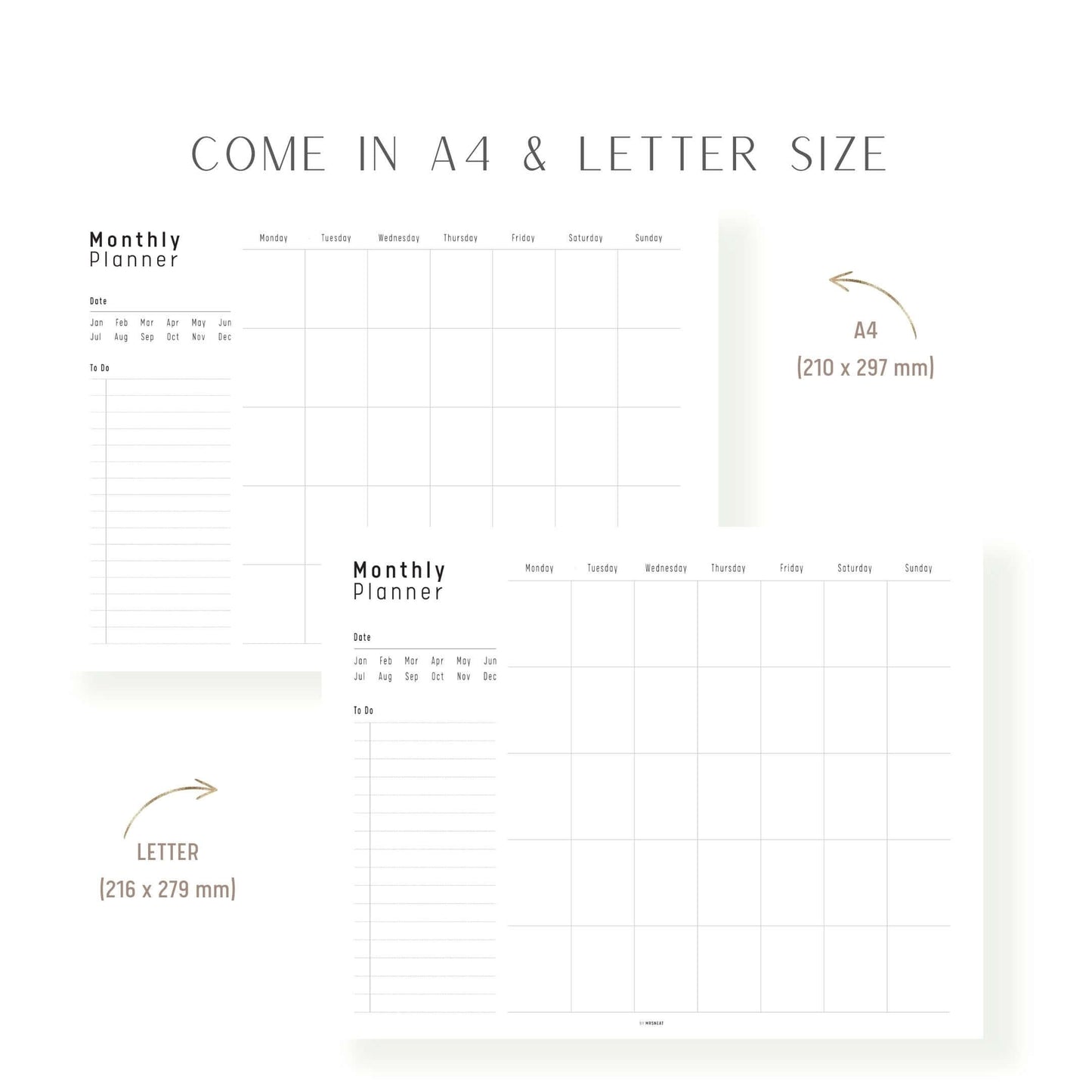 A4 Monthly Planner Printable